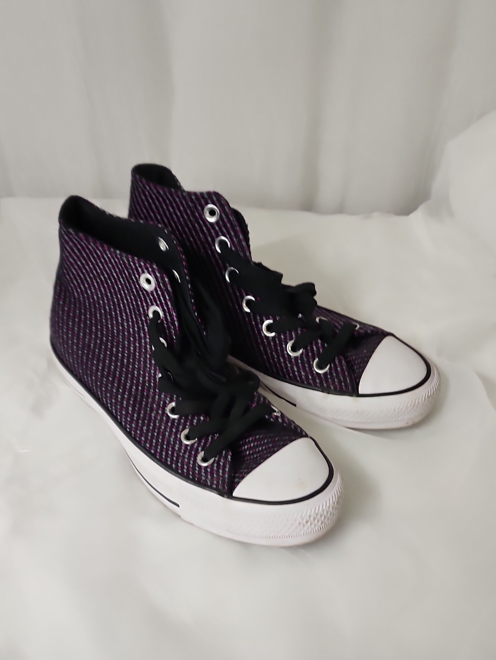 Converse High-Top Sneakers in Purple with Black Accents